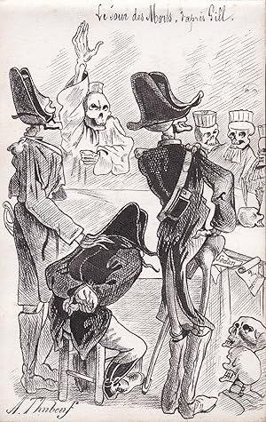 "Le jour des Morts" - Totentanz Gericht Dance of Death Justiz / caricature Karikatur