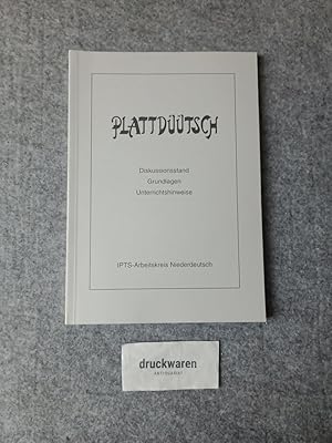 Bild des Verkufers fr Plattdtsch : Diskussionsstand und Grundlagen zur Arbeit in den allgemeinbildenden Schulen Schleswig-Holsteins sowie Hinweise zum unterrichtlichen Einsatz der IPTS-Heftreihe "Plattdtsch - Versk dat mal" und "Plattdtsch - v dat mal". IPTS-Arbeitskreis Niederdeutsch in der Schule. zum Verkauf von Druckwaren Antiquariat