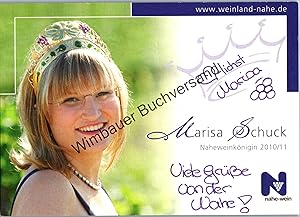 Original Autogramm Marisa Schuck Naheweinkönigign 2010/2011 /// Autograph signiert signed signee