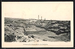 Postcard Compania Huanchaca de Bolivia, Ortsansicht der Minensiedlung