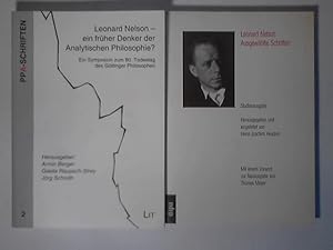 Bild des Verkufers fr Leonard Nelson - Ausgewhlte Schriften/ Leonard Nelson - ein frher Denker der Analytischen Philosophie? Ein Symposion zum 80. Todestag des Gttinger Philosophen: 2 Bnde zum Verkauf von Celler Versandantiquariat