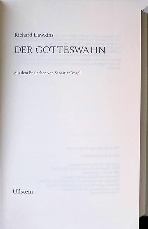 Bild des Verkufers fr Der Gotteswahn. zum Verkauf von books4less (Versandantiquariat Petra Gros GmbH & Co. KG)