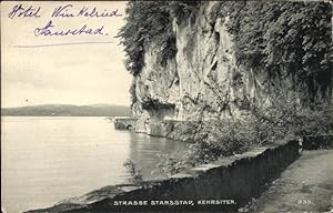 Ansichtskarte / Postkarte Kehrsiten Stansstad Kanton Nidwalden, Straße, Felsen