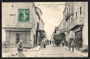 Carte postale Villeréal, La Rue St-Michel, vue de la rue