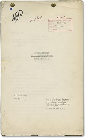 Bild des Verkufers fr Chicago Deadline (Original post-production script for the 1949 film) zum Verkauf von Royal Books, Inc., ABAA