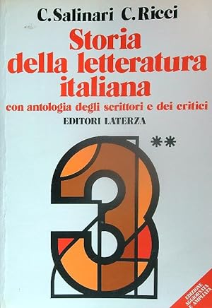 Immagine del venditore per Storia della letteratura italiana. Vol 3. /2 tomi venduto da Miliardi di Parole