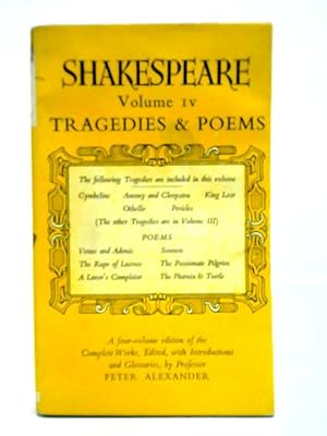 Bild des Verkufers fr Tragedies & Poems Vol. IV zum Verkauf von World of Rare Books