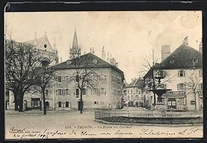 Carte postale Thonon, La Place du Chateau