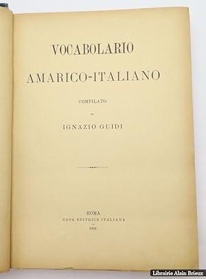 Bild des Verkufers fr Vocaboulario amarico-italiano zum Verkauf von Librairie Alain Brieux