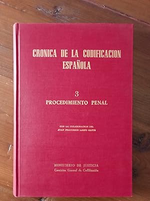 Bild des Verkufers fr CRONICA DE LA CODIFICACIN ESPAOLA. Procedimiento Penal. III zum Verkauf von Itziar Arranz Libros & Dribaslibros