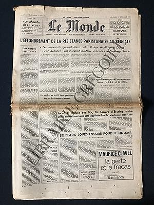 Image du vendeur pour LE MONDE-N8375-VENDREDI 17 DECEMBRE 1971 mis en vente par Yves Grgoire