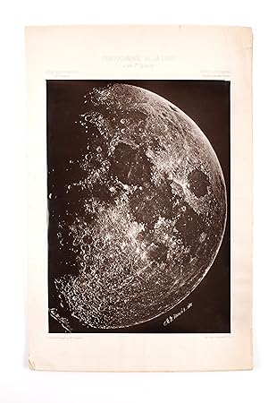 Seller image for PHOTOGRAPHIE DE LA LUNE A SON 1er QUARTIER for sale by Rare Photo Gallery