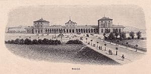 Seller image for Bahnhof. Holzstich. for sale by Antiquariat Heinz Tessin