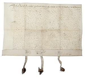 Original handwritten deed related to Hundsbæk Manor, Hindsholm and Agerkrog Manor. - [ORIGINAL EA...