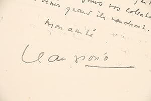 Lettre autographe signée adressée à Roger Nimier