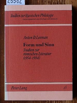 Seller image for Form und Sinn. Studien zur rmischen Literatur (1954-1984). for sale by Michael Fehlauer - Antiquariat