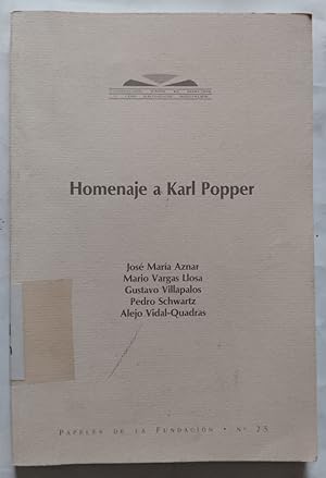 Bild des Verkufers fr Homenaje a Karl Popper zum Verkauf von Librera Ofisierra