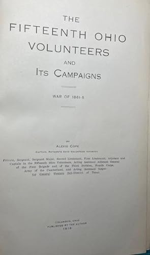Seller image for THE FIFTEENTH OHIO VOLUNTEERS AND ITS CAMPAIGNS, War of 1861-5 for sale by NorthStar Books