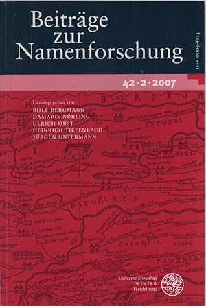 Bild des Verkufers fr Beitrge zur Namensforschung Band 51 - Heft 1 - 2016, ISSN 0005-8114. zum Verkauf von Fundus-Online GbR Borkert Schwarz Zerfa