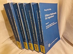 Seller image for Hhere Mathematik fr Ingenieure, Band I-V (I: Analysis; II: Lineare Algebra; III: Gewhnliche Differentialgleichungen, Integraltransformationen, Distributionen; IV: Vektoranalysis und Funktionentheorie; V: Funktionalanalysis und Partielle Differentialgleichungen). -komplett! for sale by Versandantiquariat Waffel-Schrder