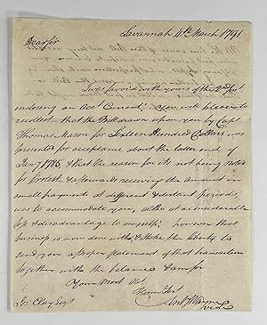 AUTOGRAPH LETTER SIGNED FROM ANTHONY WAYNE (Savannah, GA, 4 March 1791)