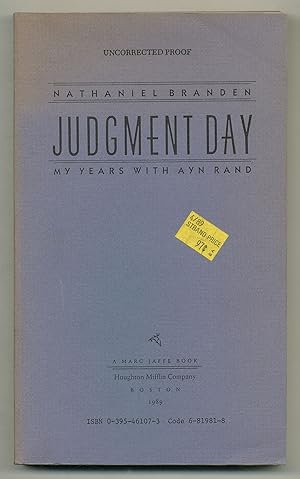 Seller image for Judgment Day: My Years with Ayn Rand for sale by Between the Covers-Rare Books, Inc. ABAA