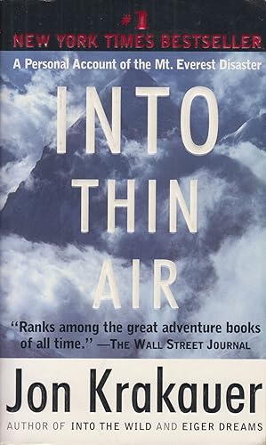 Imagen del vendedor de Into Thin Air: A Personal Account of the Mt. Everest Disaster a la venta por Adventures Underground