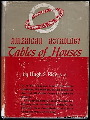 Seller image for AMERICAN ASTROLOGY TABLES OF HOUSES, For Latitudes 0 to 60 North and South, Including Rules for the Proper Calculation of Higher Latitudes. An Entirely Original Computation of the Placidian Cusps. Also Special Tables for Facilitating the Calculation of Primary and Secondary Directions. for sale by Thompson Rare Books - ABAC / ILAB