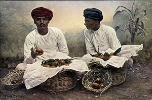 Ansichtskarte / Postkarte Indien, Obstverkäufer, Händler, Früchte