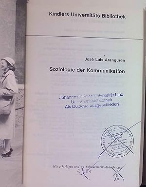 Seller image for Soziologie der Kommunikation. Kindlers Universittsbibliothek for sale by books4less (Versandantiquariat Petra Gros GmbH & Co. KG)