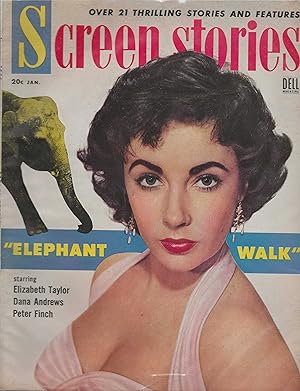 Screen Stories Magazine January 1954 Elizabeth Taylor, Humphrey Bogart
