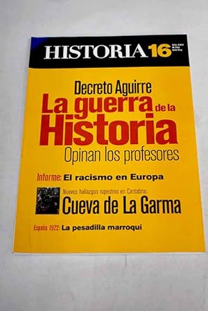 Bild des Verkufers fr Historia 16, Ao 1997, n 260:: Reflexiones sobre la enseanza de la Historia; Un ao despus de Annual: la pesadilla africana en la Espaa de 1922; El asesinato de lord Perceval; Los 150 aos de Liberia; Europa y el racismo; La guerra de la Historia: El polmico decreto Aguirre; La cueva de La Garma; Manuel Tun de Lara, un historiador del corto siglo XX; El suplicio de Tntalo; Un hroe muy discreto zum Verkauf von Alcan Libros