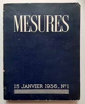 Imagen del vendedor de Mesures : 15 janvier 1936 - n1 - a la venta por Le Livre  Venir