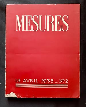 Image du vendeur pour Mesures : 15 avril 1935 - n2 - mis en vente par Le Livre  Venir