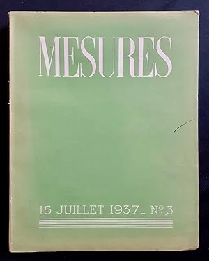 Bild des Verkufers fr Mesures - 15 juillet 1937, n 3 - zum Verkauf von Le Livre  Venir