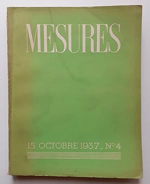 Bild des Verkufers fr Mesures : 15 octobre 1937 - n4 - zum Verkauf von Le Livre  Venir