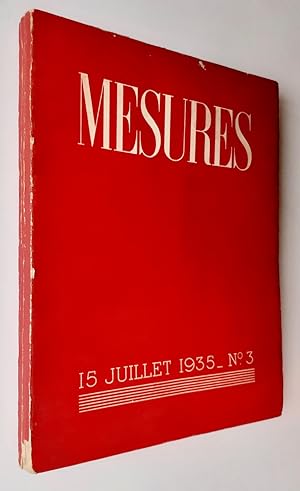 Seller image for Mesures : 15 juillet 1935 - n3 - for sale by Le Livre  Venir