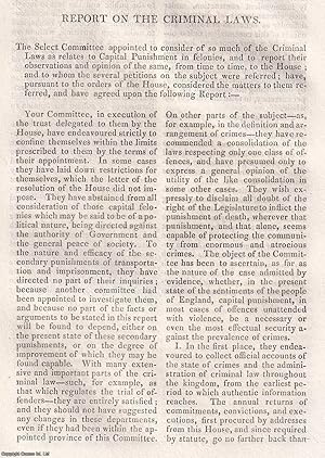 Seller image for Capital Punishment in Felonies. The Select Committee Report on Criminal Laws. An original article from The Edinburgh Annual Register, 1819. for sale by Cosmo Books