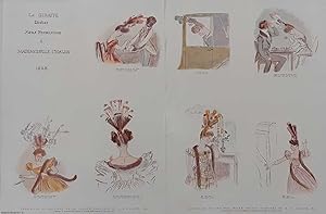 La Giraffe Dediee Sans Permission a Mademoiselle Chalon 1828. Water Colour Drawings by A.E. Chalo...