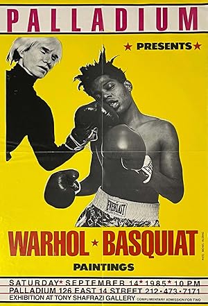 Bild des Verkufers fr Warhol Basquiat Boxing Poster (Basquiat Warhol boxing The Palladium) zum Verkauf von Lot 180 Gallery New York