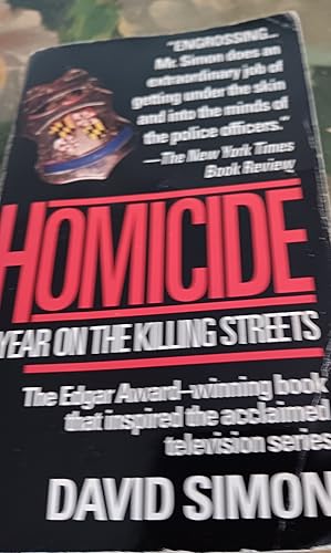 Imagen del vendedor de Homicide a Year on the Killing Streets a la venta por Fantastic Book Discoveries