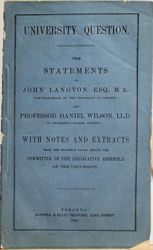 University Question. The statements of John Langton, esq., M. A., vice-chancellor of the Universi...