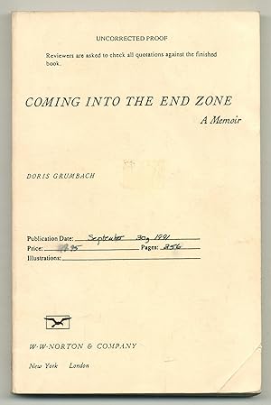 Imagen del vendedor de Coming into the End Zone: A Memoir a la venta por Between the Covers-Rare Books, Inc. ABAA