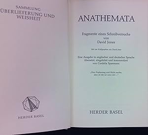 Seller image for Anathemata : Fragm. e. Schreibversuchs. Sammlung berlieferung und Weisheit for sale by books4less (Versandantiquariat Petra Gros GmbH & Co. KG)