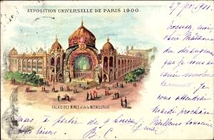 Image du vendeur pour Litho Paris, Weltausstellung 1900, Palais des Mines et de la Metallurgie mis en vente par akpool GmbH