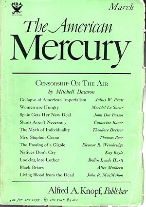 Seller image for The American Mercury Volume XXXI, No. 123; March, 1934 for sale by Dorley House Books, Inc.