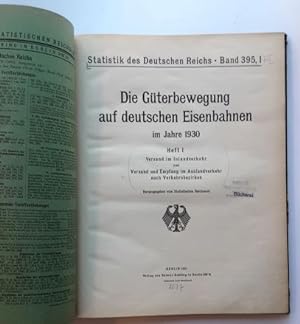 Statistik des Deutschen Reichs. Bd. 395, I u. II: Die Güterbewegung auf deutschen Eisenbahnen im ...