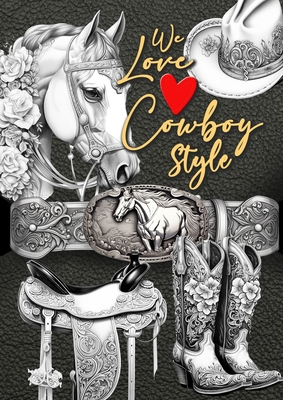 Seller image for We love Cowboy Style Coloring Book for Adults: Western Riding Coloring Book Grayscale Horses Coloring Book for Adults Western Riding Equipment Colorin (Paperback or Softback) for sale by BargainBookStores