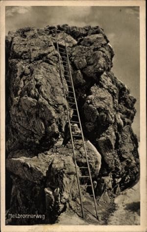 Ansichtskarte / Postkarte Allgäuer Alpen, Heilbronner Weg, die Leiter am Steinschartenkpf