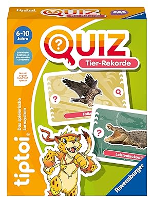 Ravensburger tiptoi 00194 Quiz Tier-Rekorde, Quizspiel für Kinder ab 6 Jahren, für 1-4 Spieler